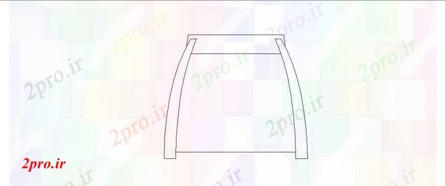 دانلود نقشه میز و صندلی نما صندلی چوبی بلوک دو بعدی  جزئیات طراحی   (کد109641)