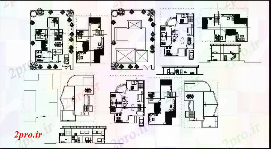 دانلود نقشه مسکونی  ، ویلایی ، آپارتمان  طرحی چیدمان و نما ویلا (کد109666)