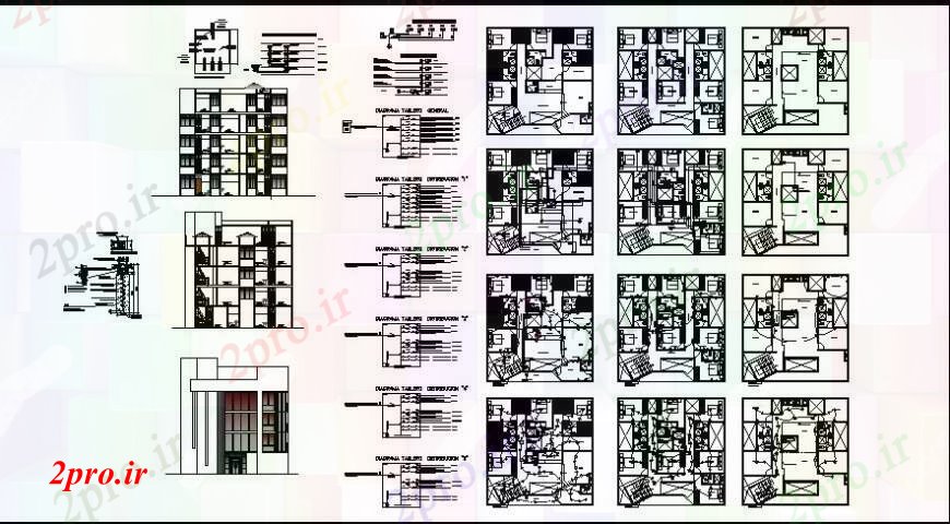 دانلود نقشه مسکونی  ، ویلایی ، آپارتمان  نما یک آپارتمان   (کد109668)