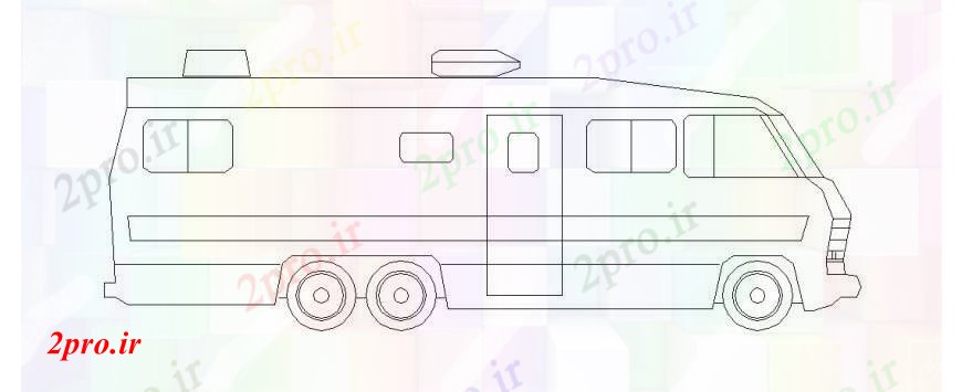 دانلود نقشه بلوک های حمل و نقل اتوبوس مشترک به طرف  (کد109677)