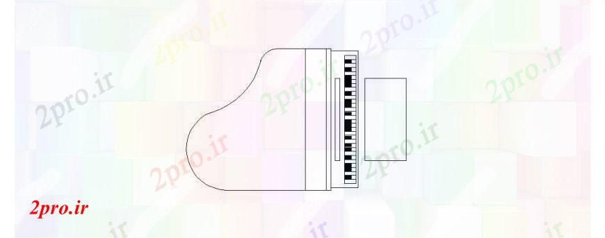 دانلود نقشه میز و صندلی منحصر به فرد پیانو جدول بلوک نما طراحی جزئیات (کد109724)