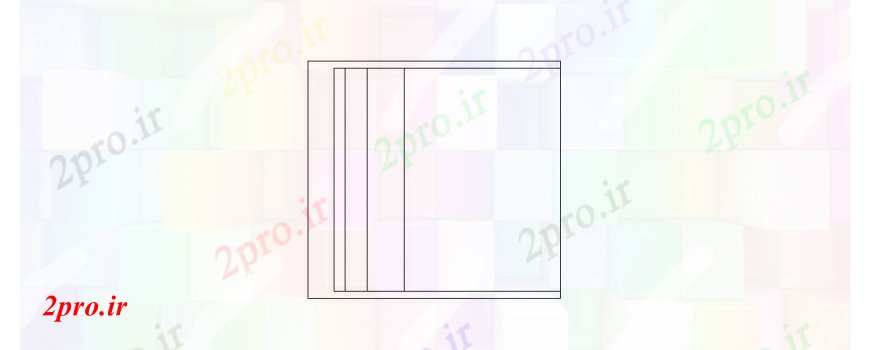 دانلود نقشه میز و صندلی ساده صندلی مربع نما  (کد109755)