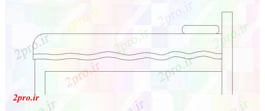 دانلود نقشه بلوک مبلمان تخت تنها سمت بلوک نما طراحی جزئیات (کد109803)