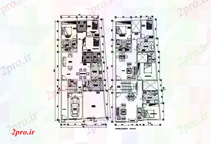 دانلود نقشه مسکونی  ، ویلایی ، آپارتمان  زمین و اولین طرحی توزیع طبقه مسکونی خانواده یک خانه (کد109811)