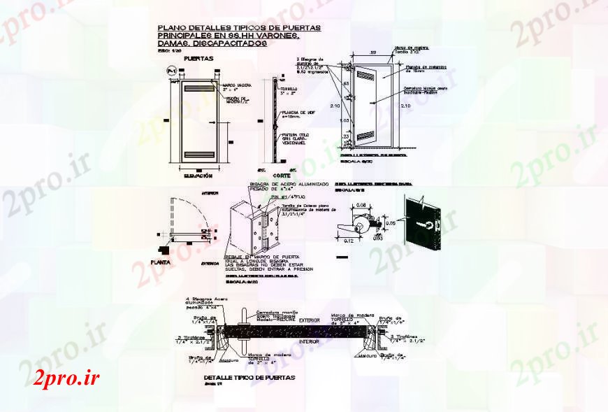 دانلود نقشه جزئیات طراحی در و پنجره  حمام نما درب و نصب و راه اندازی طراحی جزئیات  (کد109819)