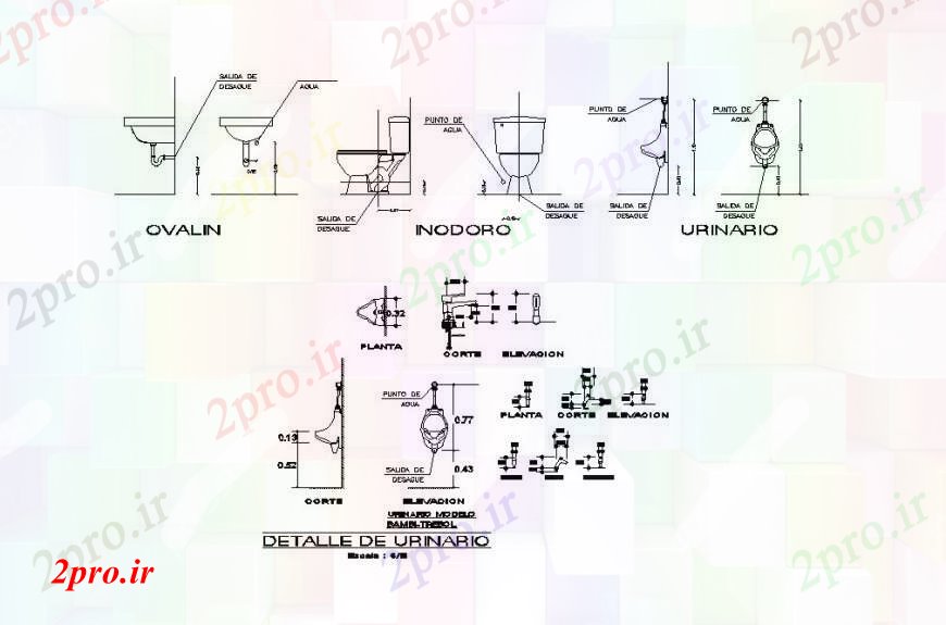 دانلود نقشه حمام مستر جزئیات ورق توالت، ادرار و سینک  نصب و راه اندازی طراحی (کد109821)