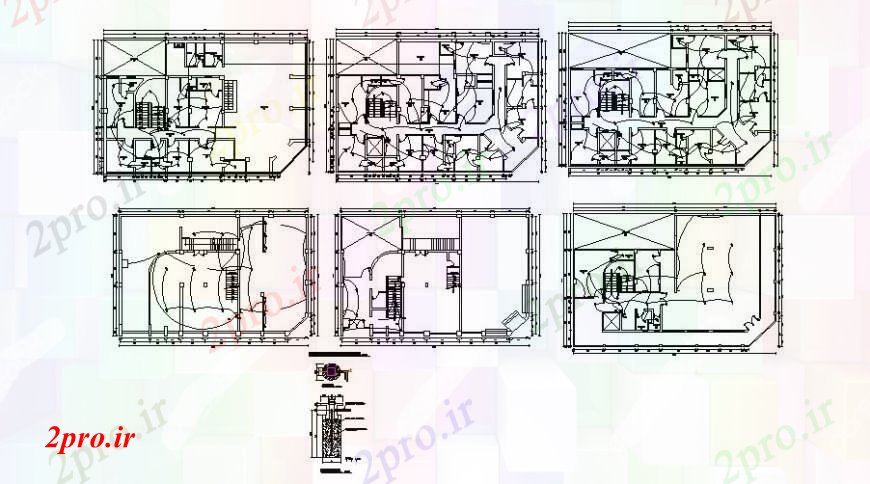 دانلود نقشه اتوماسیون و نقشه های برق نصب و راه اندازی برق جزئیات طراحی برای هتل طبقات ساختمان (کد109826)