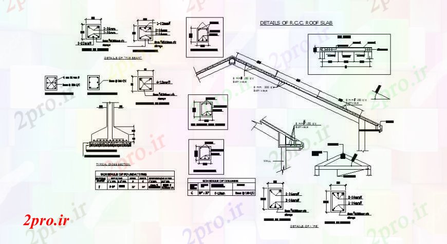 دانلود نقشه طراحی جزئیات ساختار بخش سقف و ستون ساختار سازنده جزئیات (کد109831)