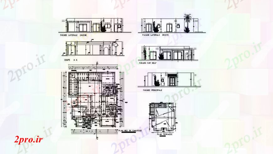 دانلود نقشه مسکونی  ، ویلایی ، آپارتمان  خانه مسکونی تمام بخش و طرحی طرفه  (کد109896)