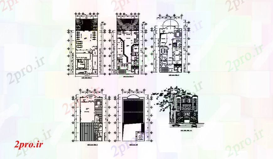 دانلود نقشه مسکونی  ، ویلایی ، آپارتمان  خانه کلاسیک اصلی نما و کف طرحی های (کد109909)