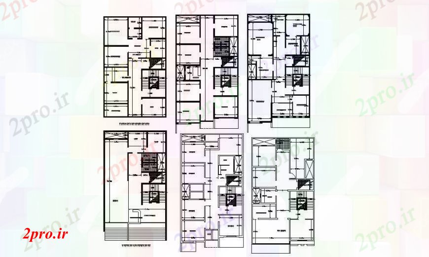 دانلود نقشه مسکونی  ، ویلایی ، آپارتمان  چند آشنا آپارتمان   طبقه ساختمان توزیع طراحی جزئیات  (کد109916)