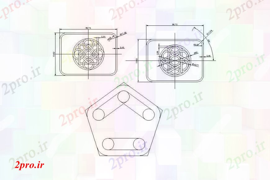 دانلود نقشه بلوک ، آرام ، نماد الگوی هندسی بلوک شکل  (کد109948)