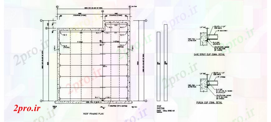 دانلود نقشه طراحی جزئیات ساختار طرحی فریم سقف و  ساختار طراحی جزئیات (کد109961)