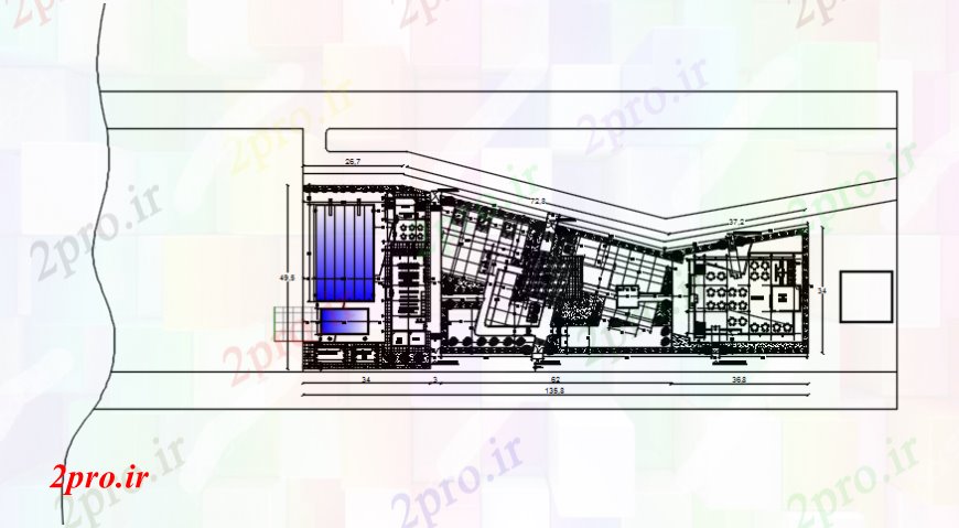 دانلود نقشه تئاتر چند منظوره - سینما - سالن کنفرانس - سالن همایشایجاد مجدد مرکز طرحی معماری طرحی 21 در 30 متر (کد109993)