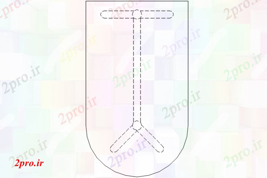 دانلود نقشه بلوک مبلمان مستطیل به علاوه دایره ضد   (کد109994)