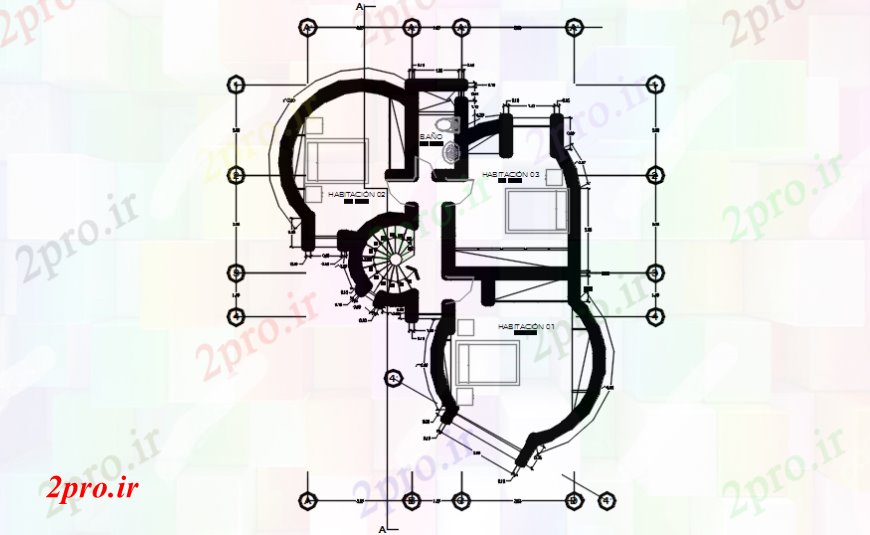 دانلود نقشه مسکونی  ، ویلایی ، آپارتمان   خانه آلی پلان طبقه دوم (کد109996)