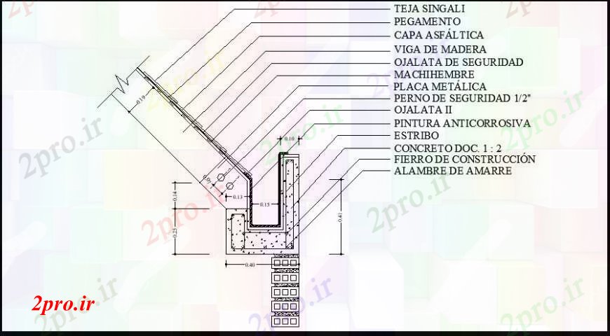 دانلود نقشه طراحی جزئیات ساختار سقف بالا پروژه ساخت و ساز (کد110033)