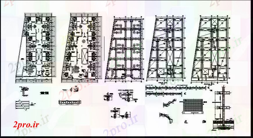 دانلود نقشه ساختمان اداری - تجاری - صنعتی بالای پلان طرحی از یک دفتر 12 در 20 متر (کد110041)