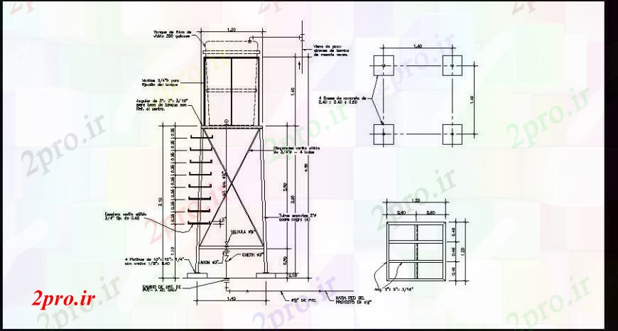 دانلود نقشه جزئیات لوله کشی مجرای بالای جزئیات طرح (کد110044)