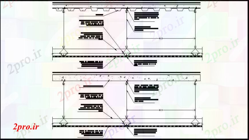 دانلود نقشه بلوک ، آرام ، نماد ساخت و ساز جبهه دو بعدی  جزئیات دیوار (کد110053)