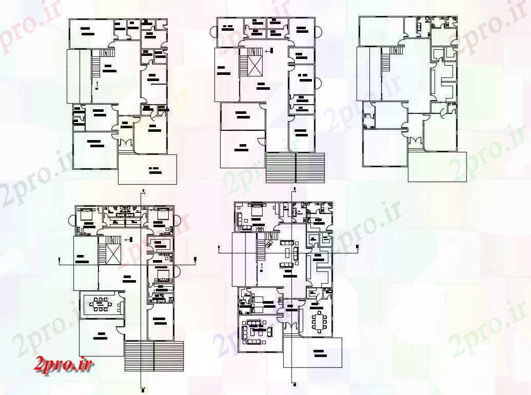 دانلود نقشه مسکونی  ، ویلایی ، آپارتمان  یک خانواده خانه مسکونی طبقه طرح (کد110071)