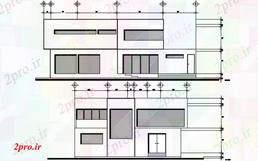 دانلود نقشه مسکونی  ، ویلایی ، آپارتمان  خانه مقابل ساده و نما تماس  (کد110089)