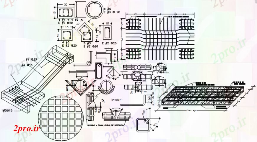 دانلود نقشه طراحی جزئیات ساختار بخش سقف، ساخت و ساز ستون و جزئیات ساختار  (کد110096)