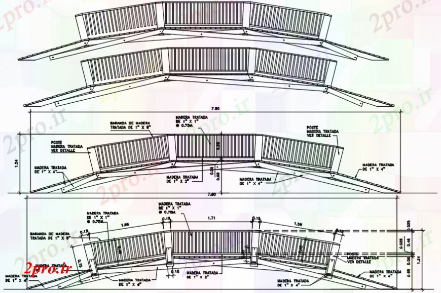 دانلود نقشه جزئیات ساخت پل پل رفت و آمد مکرر داخل سالن همه طرفه بخش  سازنده طراحی جزئیات  (کد110129)