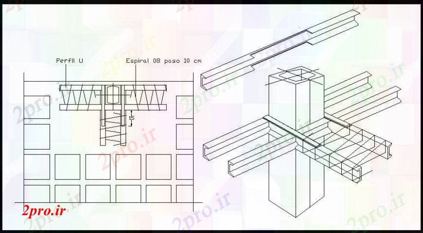 دانلود نقشه جزئیات ساخت و ساز بنیاد مقطعی جزئیات کامل (کد110155)