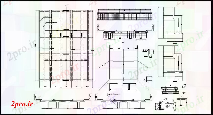 دانلود نقشه طراحی جزئیات ساختار ساخت و ساز جبهه بخش دیوار (کد110157)