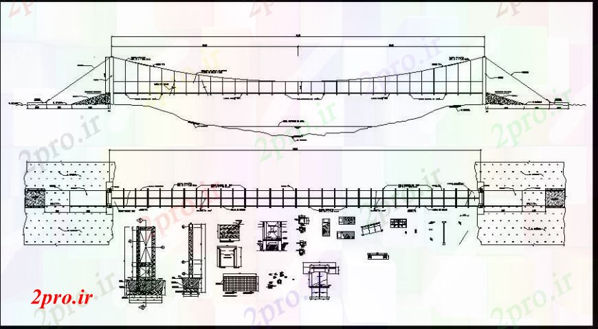 دانلود نقشه جزئیات ساخت پل پل بخش پروژه ساخت و ساز (کد110159)