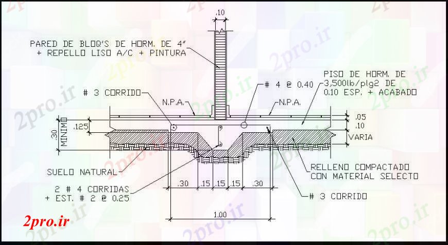 دانلود نقشه طراحی جزئیات ساختار جزئیات مقطعی از پایه و اساس (کد110160)