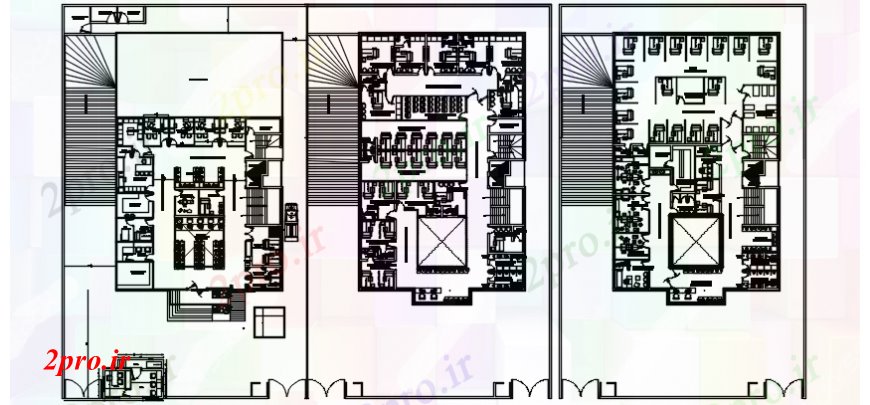 دانلود نقشه بیمارستان - درمانگاه - کلینیک چند طبقه چند متخصص طرحی طبقه ساختمان بیمارستان طراحی جزئیات 19 در 30 متر (کد110183)