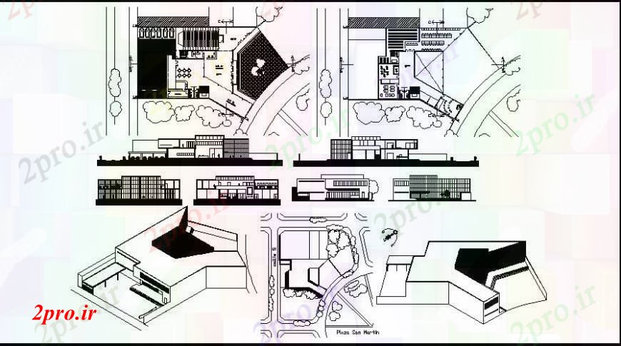 دانلود نقشه مسکونی  ، ویلایی ، آپارتمان  نما از جزئیات ویلا (کد110235)