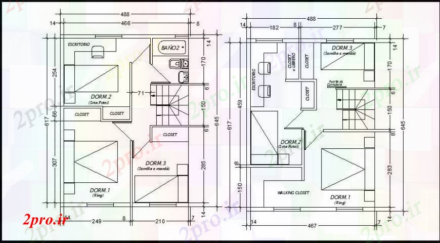 دانلود نقشه ساختمان اداری - تجاری - صنعتی طراحی از یک دو بعدی دفتر 48 در 64 متر (کد110245)