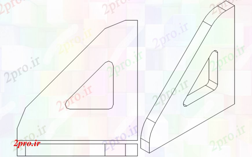 دانلود نقشه بلوک ، آرام ، نماد دو چوب پرده   (کد110274)