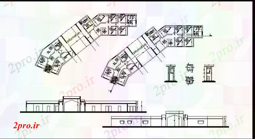 دانلود نقشه معماری معروف طراحی ساختمان eleavtion معروف 10 در 45 متر (کد110286)