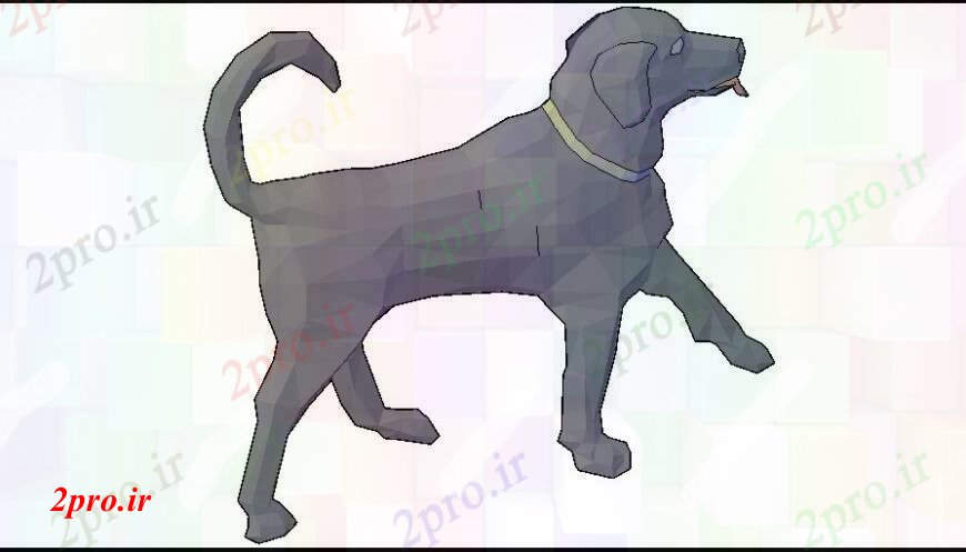 دانلود نقشه بلوک حیوانات مدل  جزئیات سگ تریدی (کد110290)