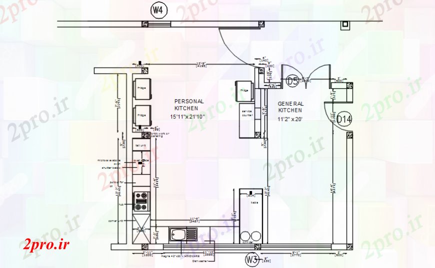 دانلود نقشه آشپزخانه خانه طراحی آشپزخانه شخصی و عمومی طراحی جزئیات (کد110324)