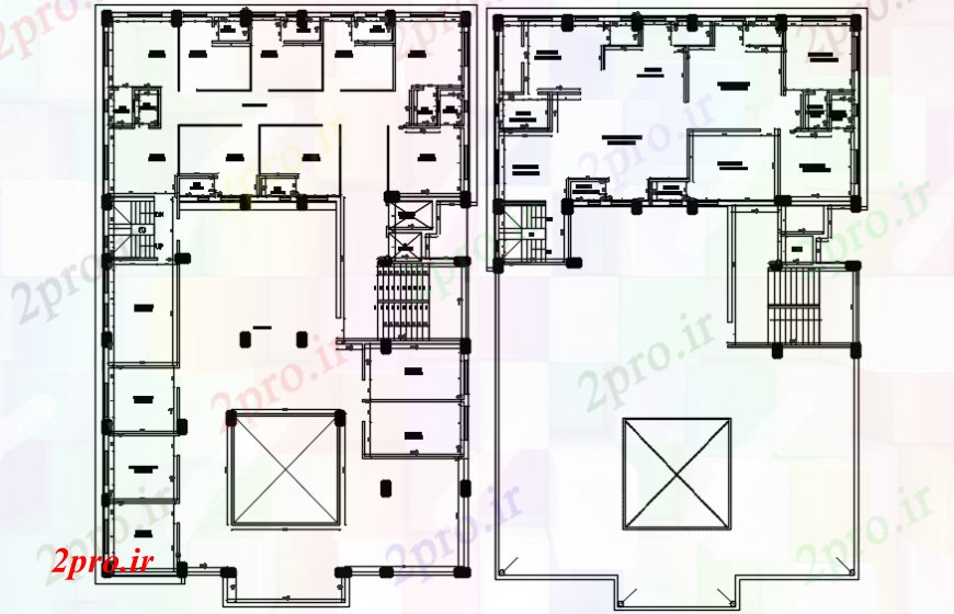 دانلود نقشه مسکونی  ، ویلایی ، آپارتمان  طبقه سوم طرحی کار طرح (کد110354)