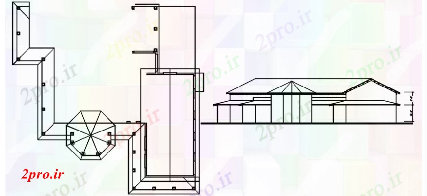 دانلود نقشه مسکونی  ، ویلایی ، آپارتمان  خانه نما ساده و طرحی فریم جزئیات (کد110370)