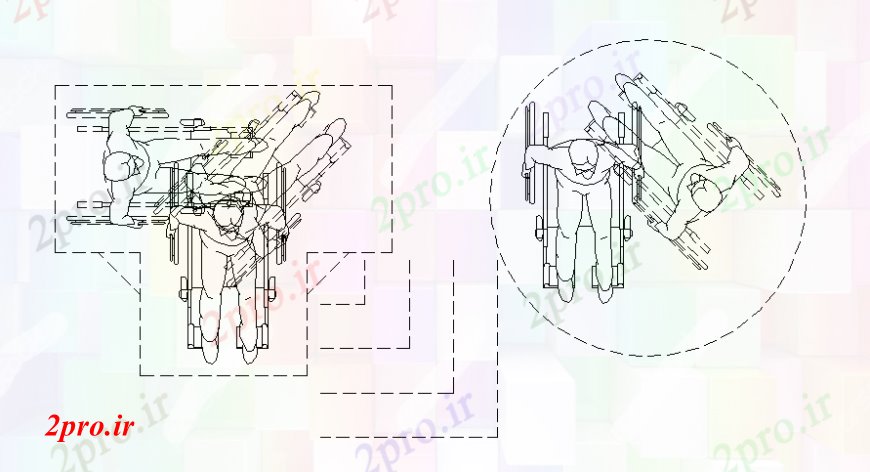 دانلود نقشه بلوک افراد بالا  افراد دو بعدی   (کد110423)