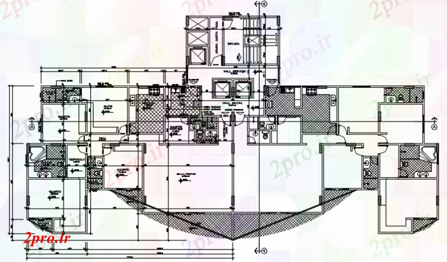 دانلود نقشه مسکونی  ، ویلایی ، آپارتمان  اولین جزئیات طرحی توزیع کف آپارتمان   ساخت و ساز (کد110455)