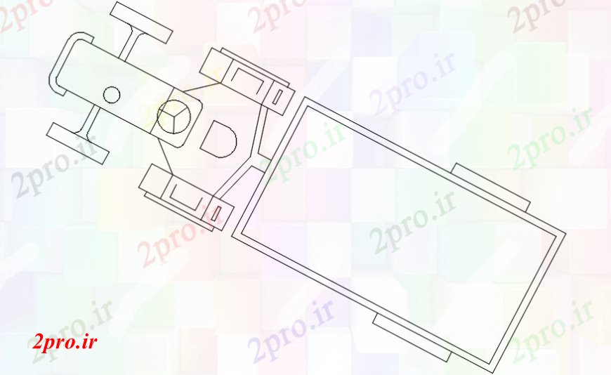 دانلود نقشه بلوک وسایل نقلیه زیبا تراکتور بالای صفحه  بلوک نما طراحی جزئیات (کد110469)