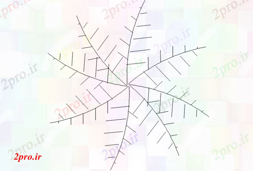 دانلود نقشه درختان و گیاهان بلوک درخت ساده نما بوته جزئیات (کد110486)