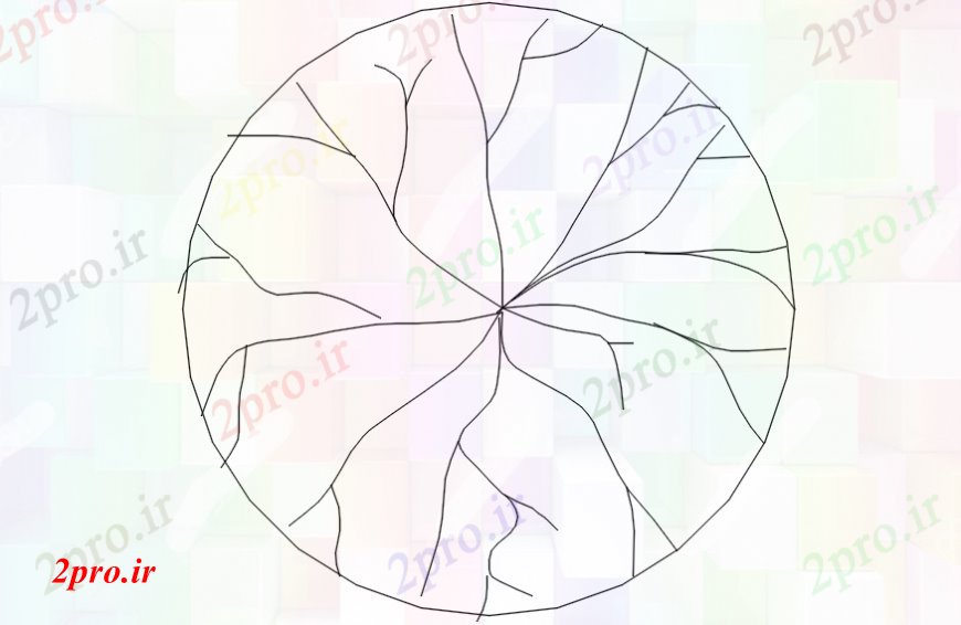 دانلود نقشه درختان و گیاهان نما درخت ساده بلوک دو بعدی  جزئیات طراحی   (کد110495)