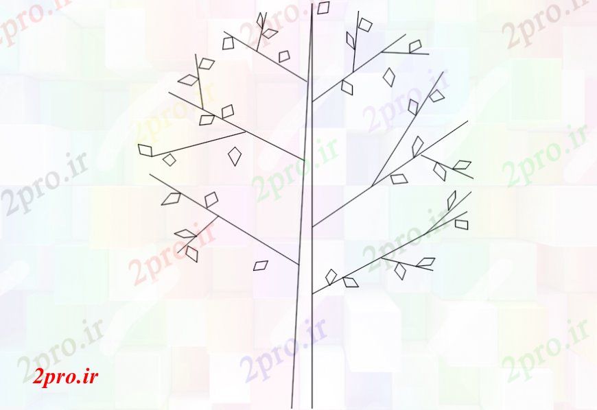 دانلود نقشه درختان و گیاهان منحصر به فرد یک درخت نما  (کد110535)
