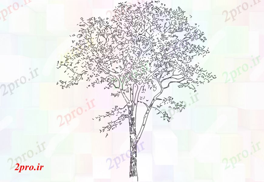 دانلود نقشه درختان و گیاهان درخت ساده نما  (کد110547)