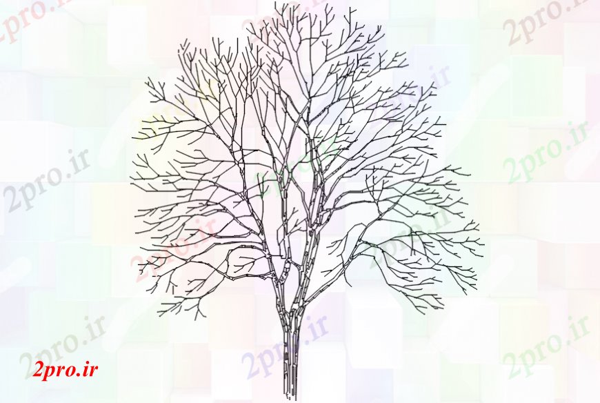 دانلود نقشه درختان و گیاهان منحصر به فرد درخت بلوک نما طراحی جزئیات  (کد110552)