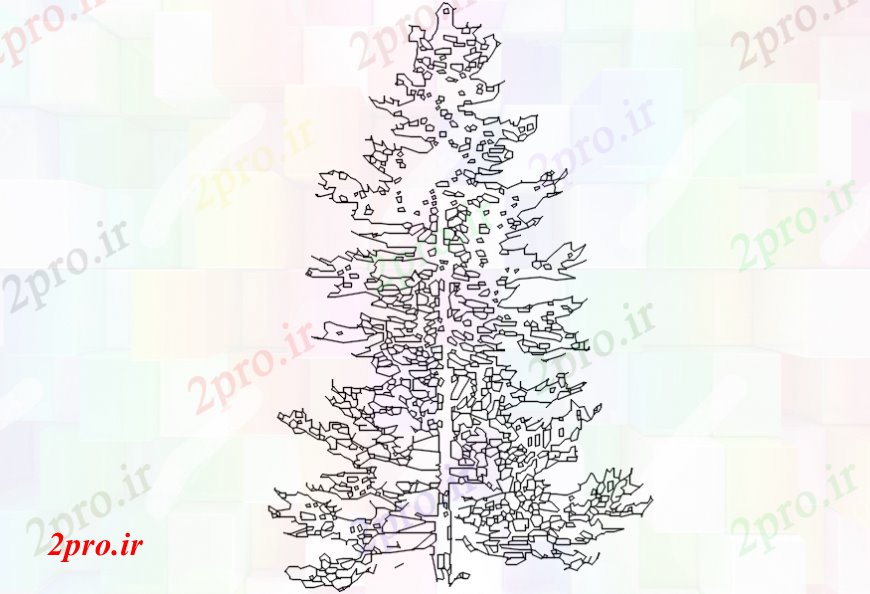 دانلود نقشه درختان و گیاهان بلوک وحشی نخل نما درخت جزئیات (کد110572)